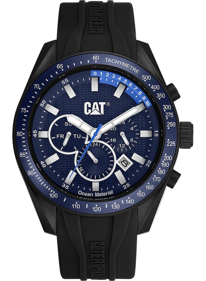 Caterpillar Ocenia Multi Black Silicone Strap Men Watch LQ.169.21.626